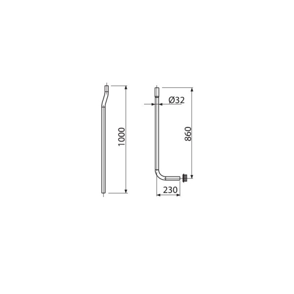 Водосливная труба из 2-х частей, D32 Alcaplast    интернет магазин сантехники BATHPOINT